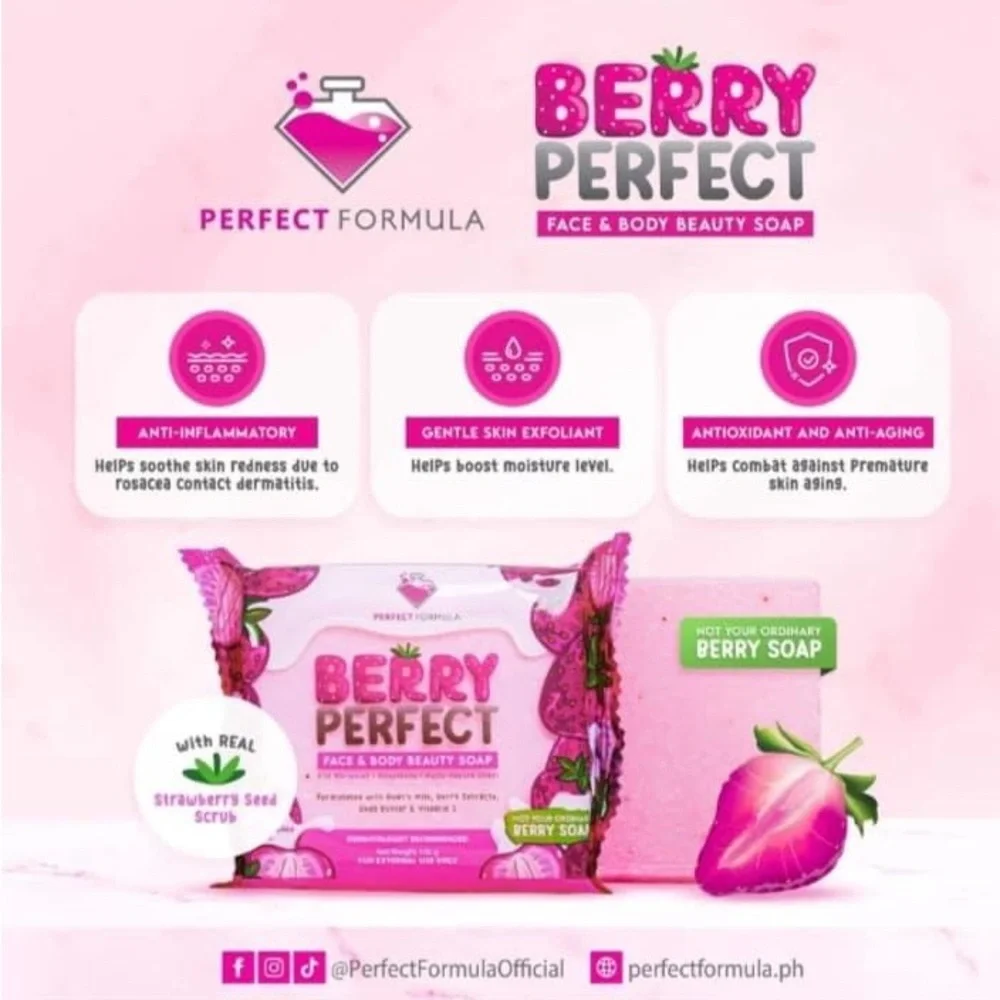 X2 pcs Berry Perfect Soap from Perfect Formula by Brilliant Skin Essentials.